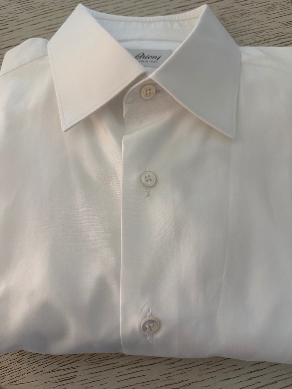 Brioni White Dress shirt with French Cuffs, 43/17